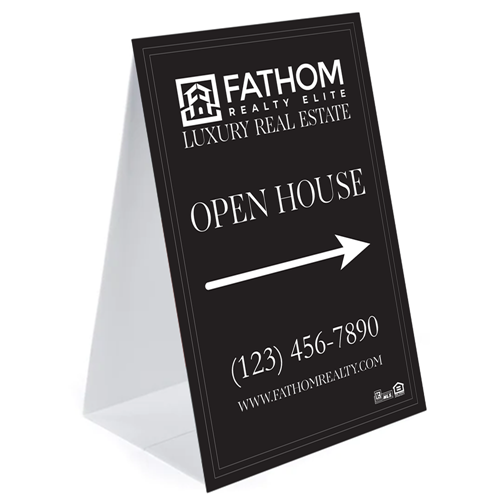 Show details for Luxury 24x36 Open House Triangle Sign - CUSTOMIZED