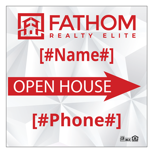 Show details for White Diamond 24x24 Open House Sign - Coroplast