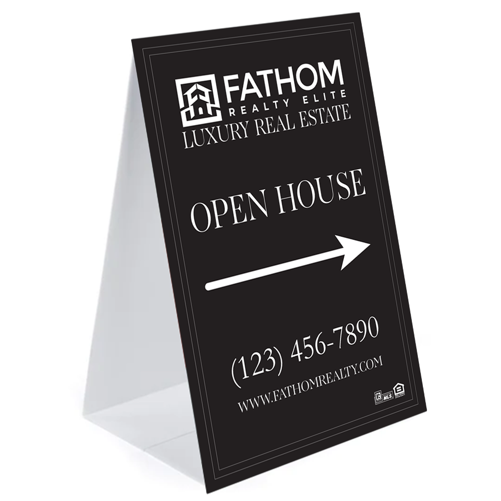 Show details for Luxury 24x36 Open House Triangle Sign - CUSTOMIZED