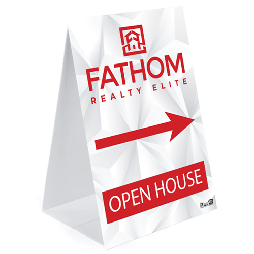 Show details for White 24x36 Open House Triangle Sign (No Edit)