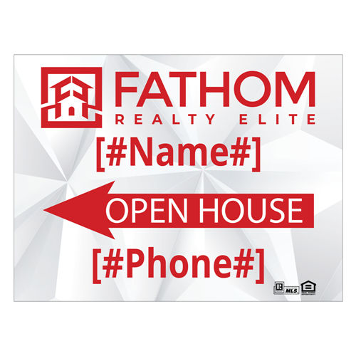 Show details for White Diamond 24x18 Open House - 2 Sided - Metal