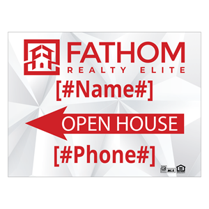 Show details for White Diamond 24x18 Open House - 2 Sided - Metal